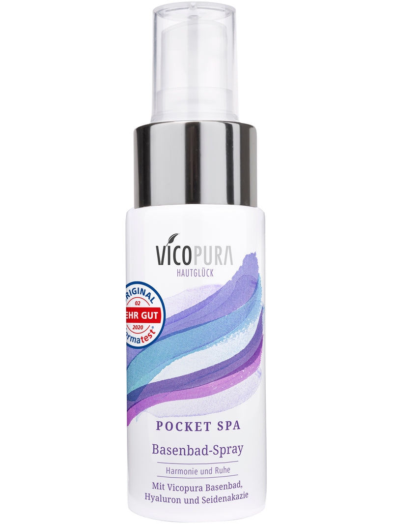 VICOPURA Pocket Spa sensitiv Basenspray, eine Wohltat für trockene Haut, Feuchtigkeitsbooster mit Panthenol und Bisabolol