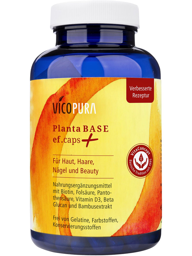 VICOPURA PlantaBASE efcaps+ Schönheit für Haut, Haare und Nägel. Mit Vitamin B-Komplex, Nachtkerzenöl, Bambusextrakt